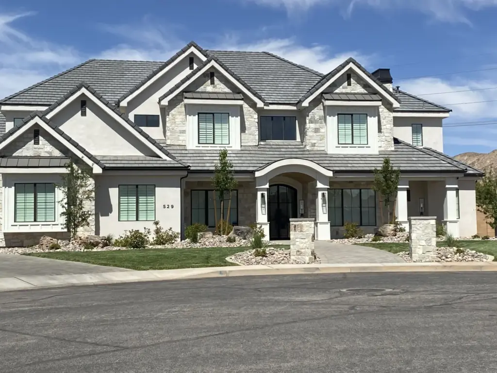 Modern Suburban House with Big Windows